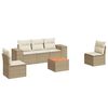 vidaXL Juego de sof&aacute;s jard&iacute;n con cojines 6 pzas rat&aacute;n sint&eacute;tico beige