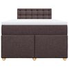 vidaXL Cama box spring con colch&oacute;n tela marr&oacute;n oscuro 120x190 cm