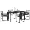 vidaXL Conjunto de Comedor de Jard&iacute;n 5 pcs Negro