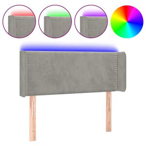 vidaXL Cabecero con LED de terciopelo gris claro 83x16x78/88 cm