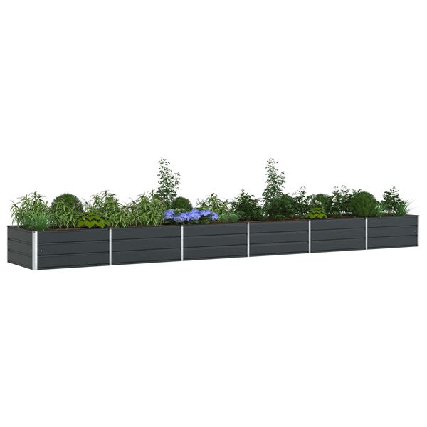 vidaXL Jardinera Antracita 195 x 100 x 45 cm Acero Galvanizado