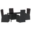vidaXL Conjunto de Comedor de Jard&iacute;n 5 uds. Negro rat&aacute;n sint&eacute;tico