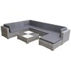 vidaXL Set de muebles de jard&iacute;n 8 pzas y cojines rat&aacute;n sint&eacute;tico gris