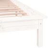 vidaXL Estructura cama LED sin colch&oacute;n madera maciza blanco 140x190 cm
