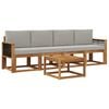 vidaXL Conjunto de sof&aacute;s de exterior 4 pcs Natural y Gris Claro