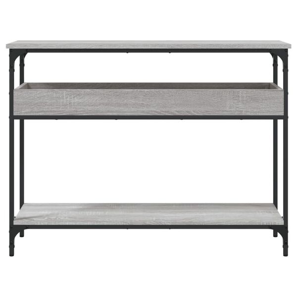 vidaXL Mesa consola estante madera ingenier&iacute;a Sonoma gris 100x29x75 cm