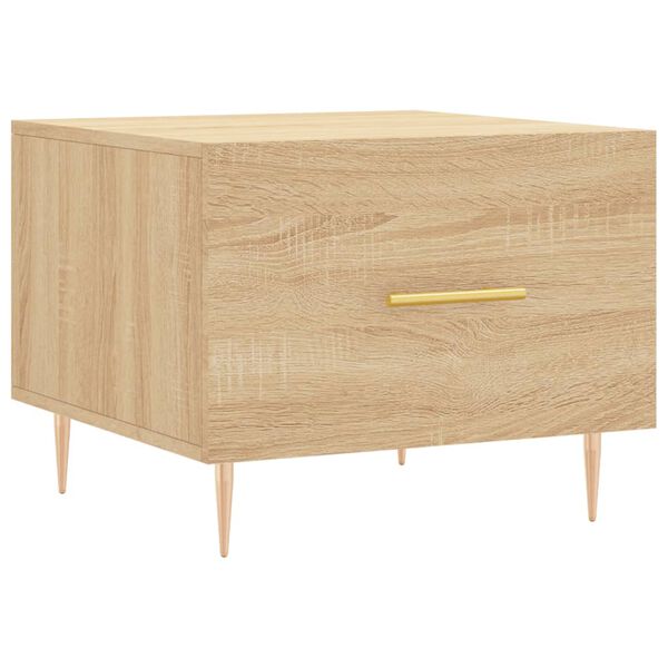 vidaXL Mesa de centro madera contrachapada roble Sonoma 50x50x40 cm