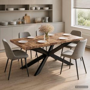 vidaXL Mesa de comedor madera maciza de mango rugosa 180x90x76 cm