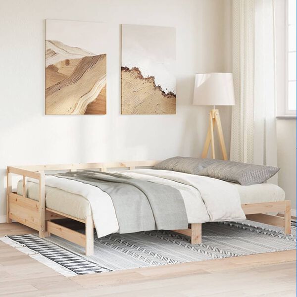 vidaXL Sof&aacute; cama sin colch&oacute;n madera maciza de pino 80x200 cm