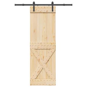 vidaXL Puerta corredera con herrajes madera maciza de pino 70x210 cm