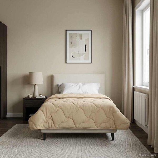 vidaXL Edred&oacute;n de Todo el A&ntilde;o Acolchado Crema 140 x 200 cm