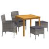 vidaXL Juego de comedor de jard&iacute;n de 5 piezas gris