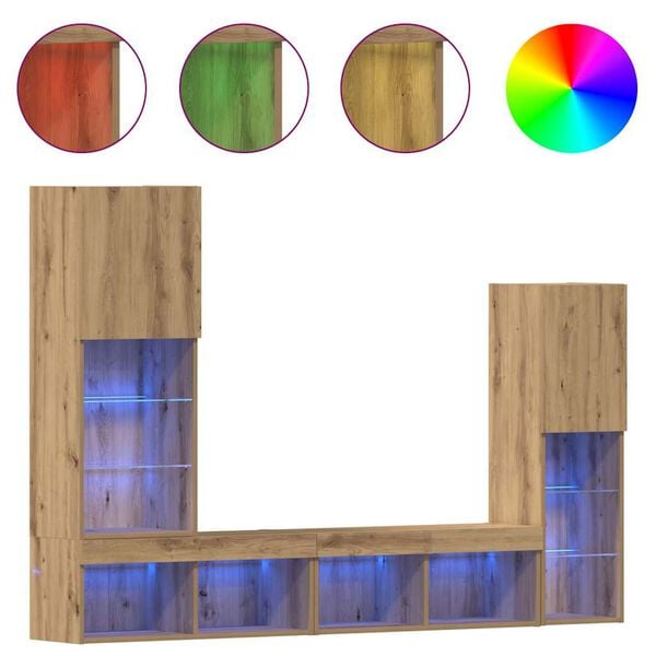 vidaXL Gabinete de TV Roble artisan 40.5 x 30 x 102 cm