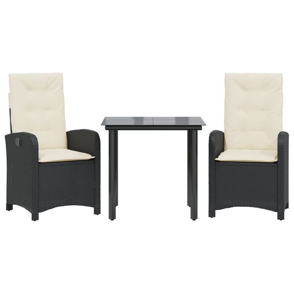 vidaXL Set de muebles jardín 5 pzas con cojines ratán sintético negro