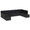 vidaXL Conjunto de sof&aacute; de jard&iacute;n 10 uds. Negro rat&aacute;n sint&eacute;tico