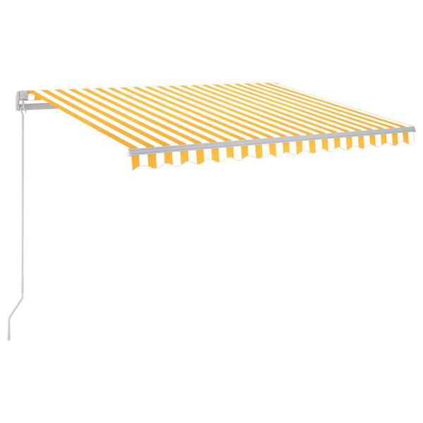 vidaXL Toldo manual retráctil con LED amarillo y blanco 300x250 cm