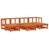 vidaXL Conjunto de Sof&aacute;s de Jard&iacute;n 7 pcs Marr&oacute;n Cera Pino macizo