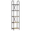 vidaXL Estante de libros 5 niveles 40 x 30 x 183 cm Roble artisan