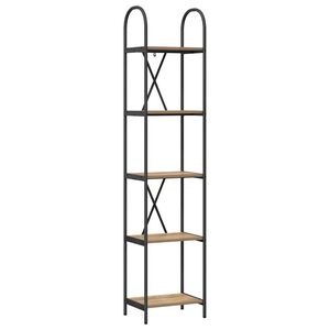 vidaXL Estante de libros 5 niveles 40 x 30 x 183 cm Roble artisan