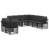 vidaXL Conjunto de sof&aacute;s de exterior Negro Poli&eacute;ster