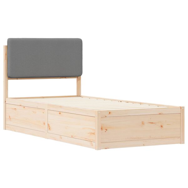 vidaXL Estructura de Cama con Cabecera Tapizada Gris Claro 80 x 200 cm