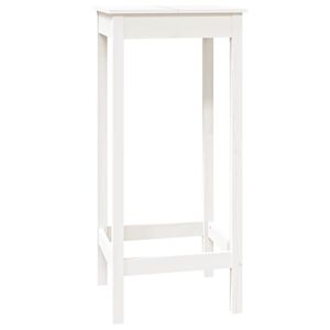 vidaXL Mesa alta de bar madera maciza de pino blanco 50x50x110 cm