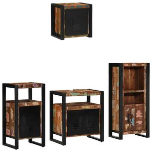 vidaXL Juego de muebles de ba&ntilde;o 4 pcs Madera s&oacute;lida recuperada