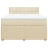 vidaXL Cama box spring con colch&oacute;n tela color crema 140x190 cm