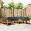 vidaXL Conjunto de sof&aacute;s de exterior 10 pcs Natural y Antracita