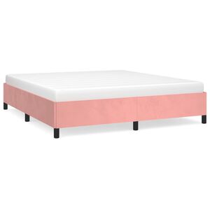 vidaXL Estructura de cama sin colch&oacute;n terciopelo rosa 180x200 cm