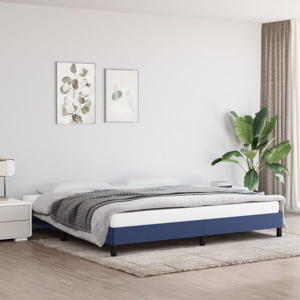 vidaXL Cama sin colch&oacute;n tela azul 200x200 cm