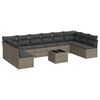 vidaXL Set de sof&aacute;s de jard&iacute;n 11 pzas y cojines rat&aacute;n sint&eacute;tico gris