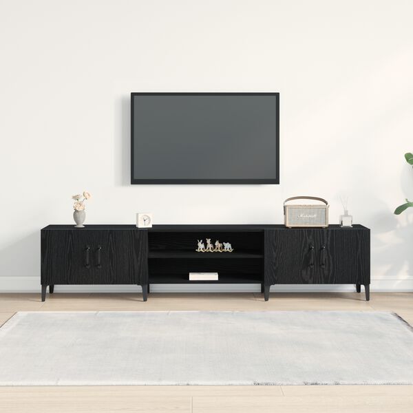 vidaXL Gabinete de TV Roble Negro 180 x 31,5 x 40 cm