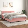 vidaXL Cama box spring con colch&oacute;n terciopelo rosa 140x200 cm