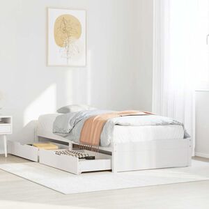 vidaXL Estructura de cama sin colch&oacute;n madera maciza blanca 75x190 cm