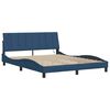 vidaXL Estructura de cama sin colch&oacute;n Hanko tela azul 160x200 cm