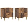 vidaXL Armario de Noche 2 pcs Madera envejecida 43 x 34,5 x 48 cm