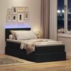 vidaXL Cama con almacenamiento y LED con LED Negro 100 x 200 cm tela