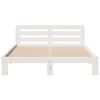 vidaXL Estructura de cama sin colch&oacute;n madera maciza blanca 120x190 cm