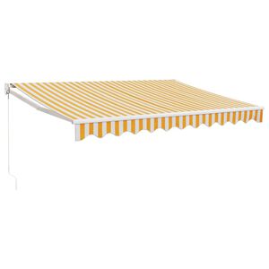 vidaXL Toldo retr&aacute;ctil aluminio y tela blanco y amarillo 3x2,5 m