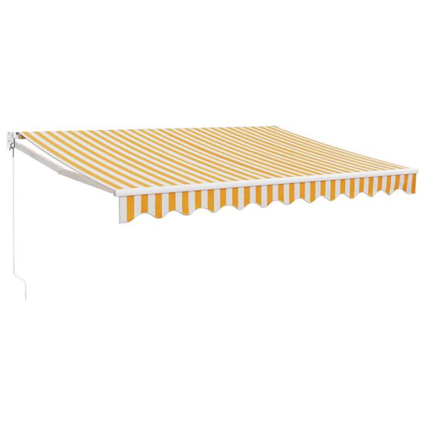 vidaXL Toldo retr&aacute;ctil aluminio y tela blanco y amarillo 3x2,5 m