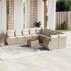 vidaXL Set de sof&aacute;s de jard&iacute;n 11pzas con cojines rat&aacute;n sint&eacute;tico beige