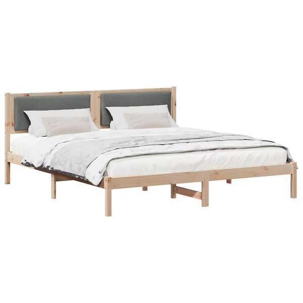 vidaXL Estructura de cama con cabecera Gris oscuro 180 x 200 cm