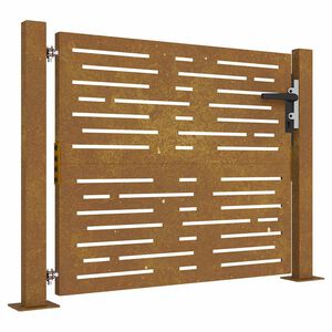 vidaXL Puerta de jard&iacute;n 100x75 cm de acero corten con dise&ntilde;o cuadrado