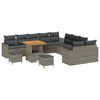 vidaXL Conjunto de sof&aacute;s de jard&iacute;n 13 pcs Gris rat&aacute;n sint&eacute;tico