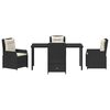 vidaXL Conjunto de Comedor de Jard&iacute;n 5 pcs Negro rat&aacute;n sint&eacute;tico