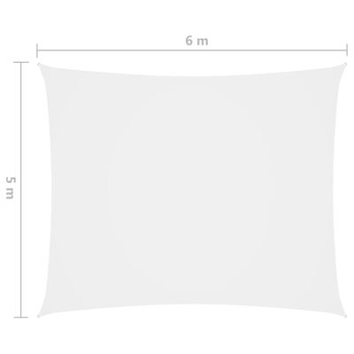 vidaXL Toldo de vela rectangular tela oxford blanco 5x6 m