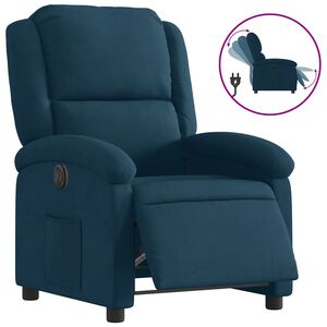 vidaXL Sill&oacute;n reclinable el&eacute;ctrico terciopelo azul