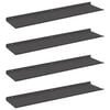 vidaXL Estante flotante 4 uds. Negro 80 x 18 x 2,5 cm Acero