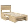 vidaXL Estructura de cama con cabecera Roble Sonoma 100 x 200 m